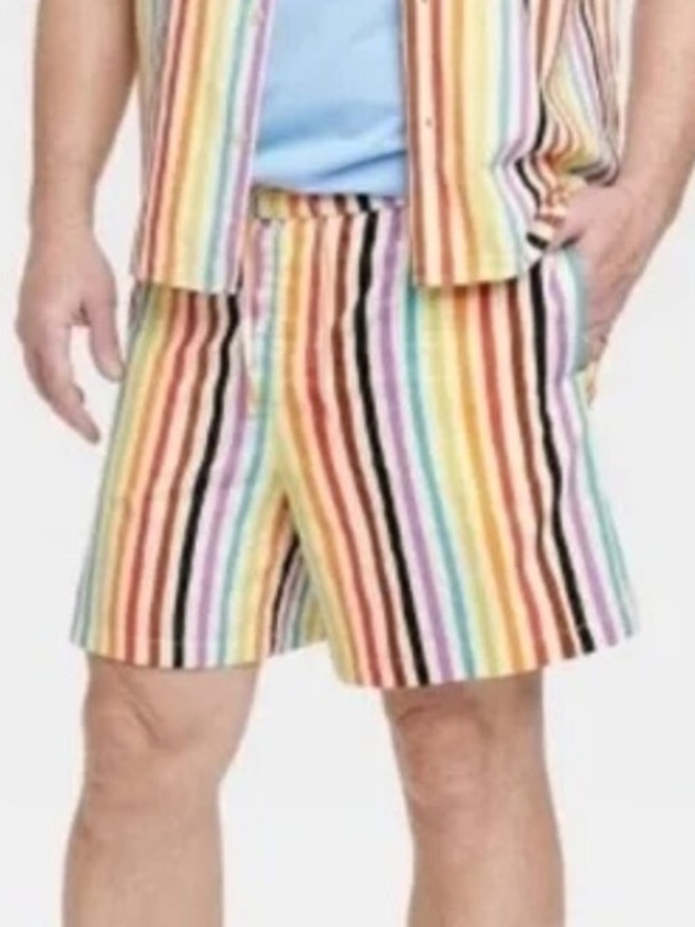 Target Pride Collection Adult Size XS Rainbow Striped Elastic Waist Shorts NWT